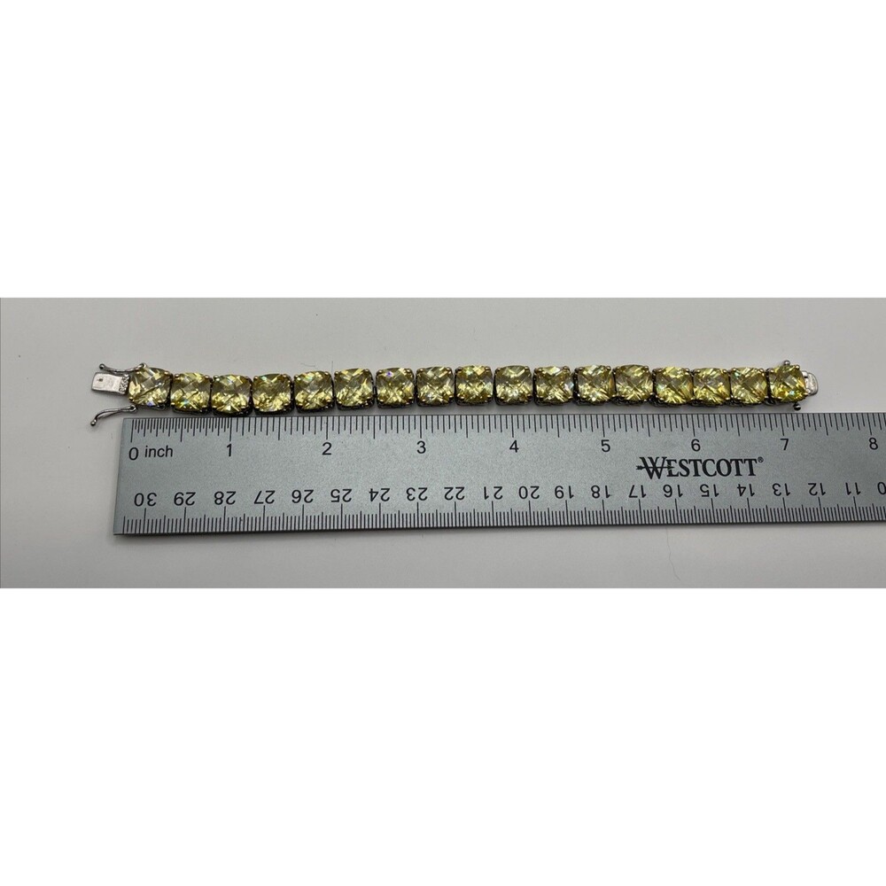 Park Lane Signature Bracelet 7.5” Gold Silver Two Tone CZ Golden Topaz NOTE WEAR - Picture 15 of 16